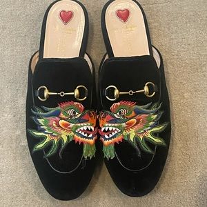 Limited edition Gucci suede loaded with dragon print